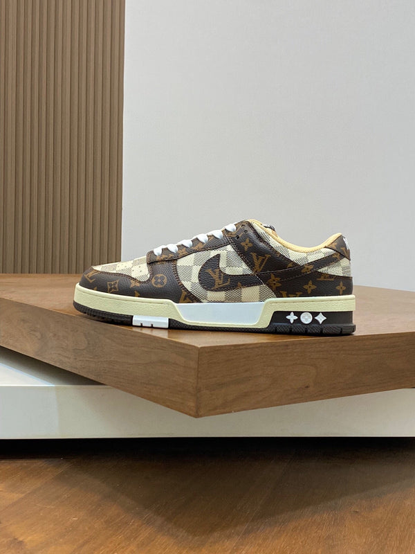 AIR TRAINER IN BROWN DAMIER CALFSKIN