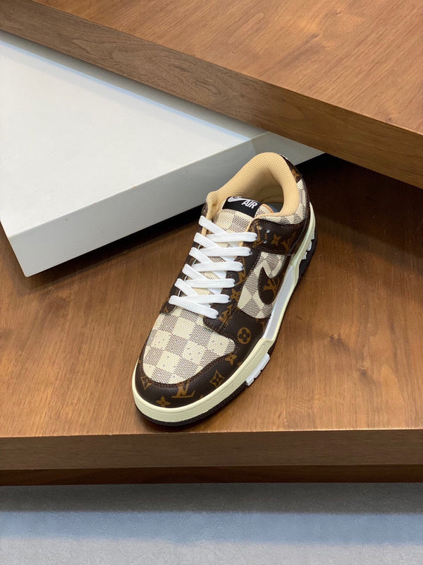 AIR TRAINER IN BROWN DAMIER CALFSKIN