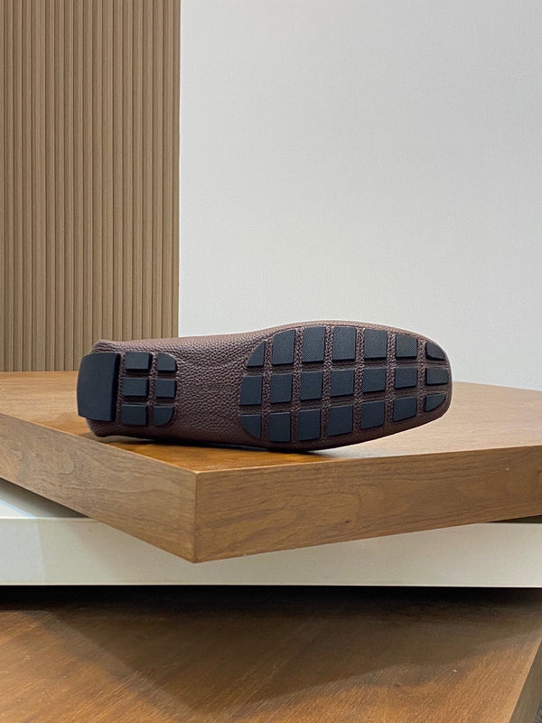 LV LOAFER IN CHOCOLATE BROWN WRINKLE CALFSKIN