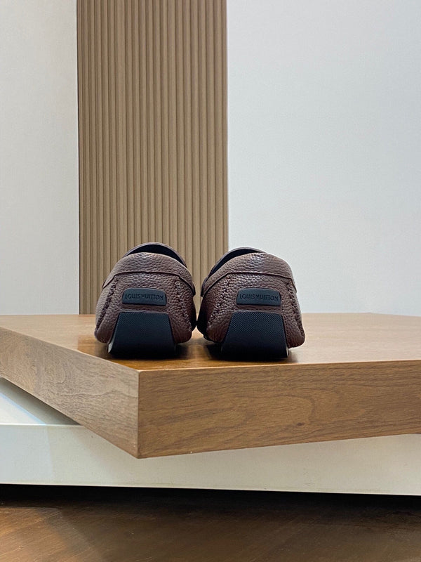 LV LOAFER IN CHOCOLATE BROWN WRINKLE CALFSKIN