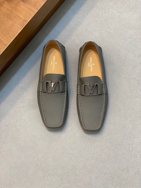 LV LOAFER IN SARDINE GREY WRINKLE CALFSKIN