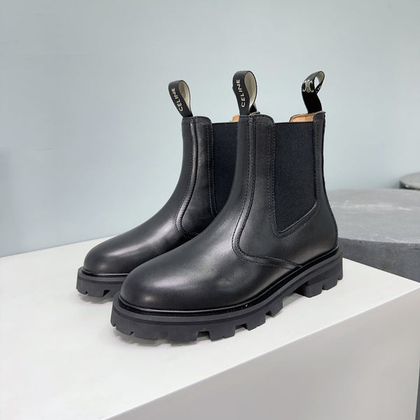 Celin Magaret Chelsea Boot Black Calfskin