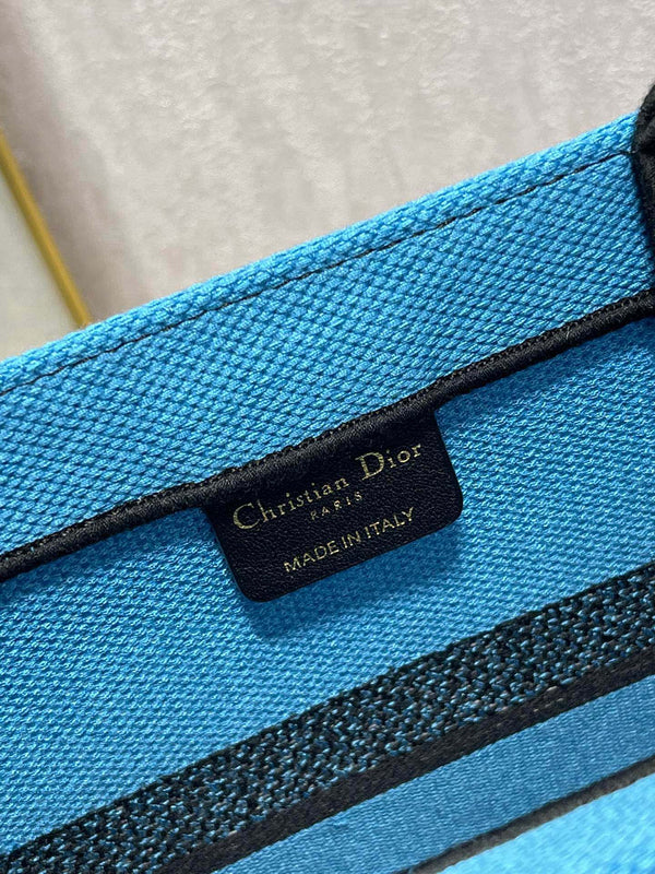 CD Zebra Book Tote Bag Blue Canvas 336519