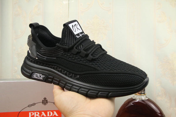 PRA SNEAKER IN BLACK BREATHABLE FLYKNIT STRETCH FABRIC