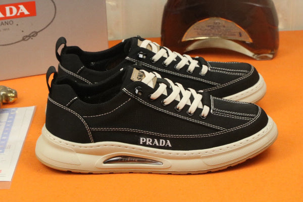 PRA SNEAKER IN BLACK MIX WHITE MESH FABRIC AND SUEDE