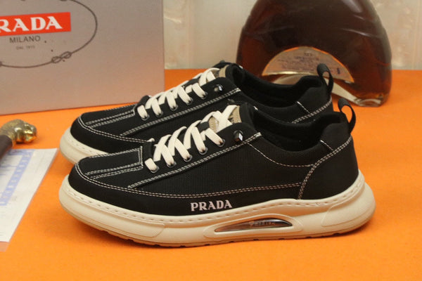 PRA SNEAKER IN BLACK MIX WHITE MESH FABRIC AND SUEDE