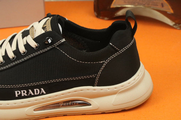 PRA SNEAKER IN BLACK MIX WHITE MESH FABRIC AND SUEDE