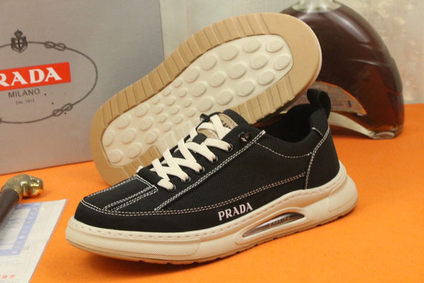 PRA SNEAKER IN BLACK MIX WHITE MESH FABRIC AND SUEDE
