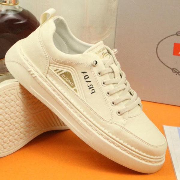 PRA SNEAKER IN BEIGE CALFSKIN AND FABRIC