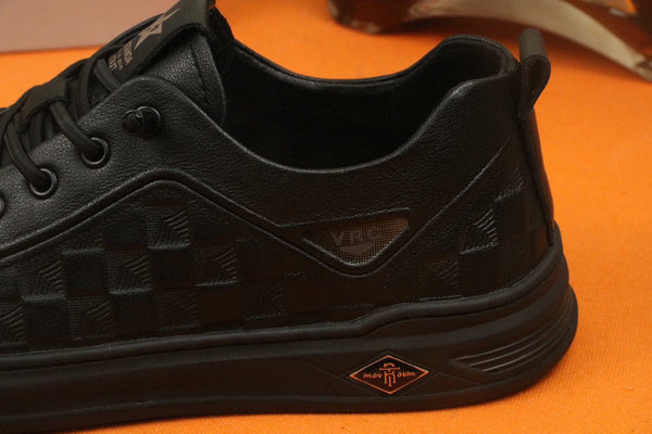 PRA SNEAKER IN BLACK EMBOSSED CALFSKIN