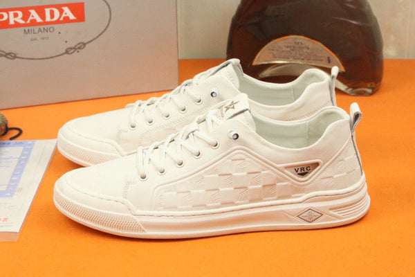 PRA SNEAKER IN WHITE EMBOSSED CALFSKIN