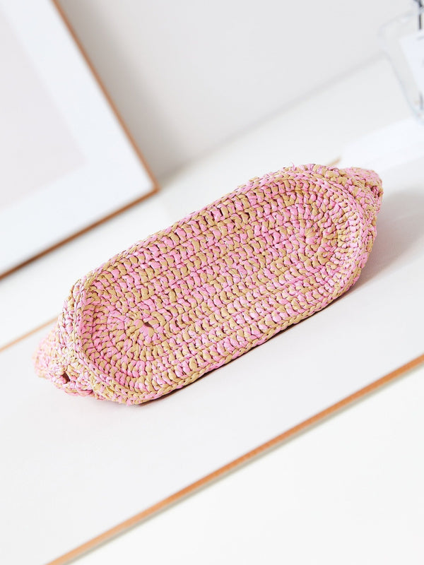 cc coco beach bag 32cm pink raffia