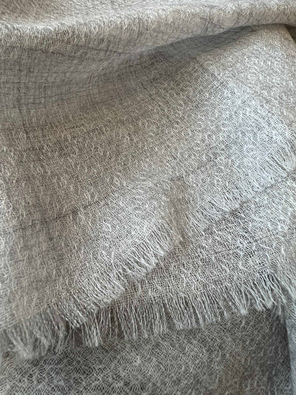 LP Quadrata Rainbow Scarf 210 CM In Grey Thin Silk Woven With Wool 428590