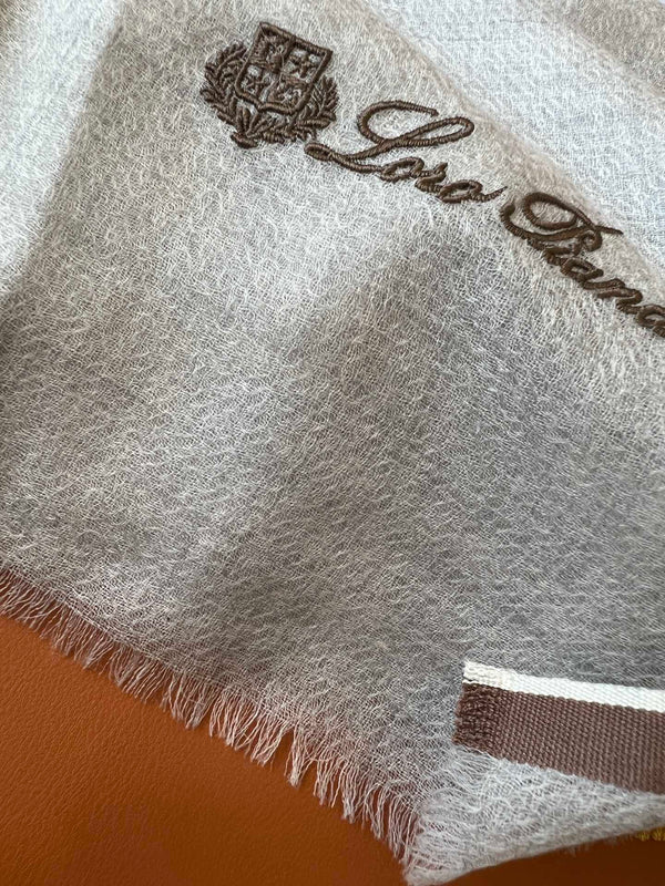 LP Quadrata Rainbow Scarf 210 CM In Grey Thin Silk Woven With Wool 428590