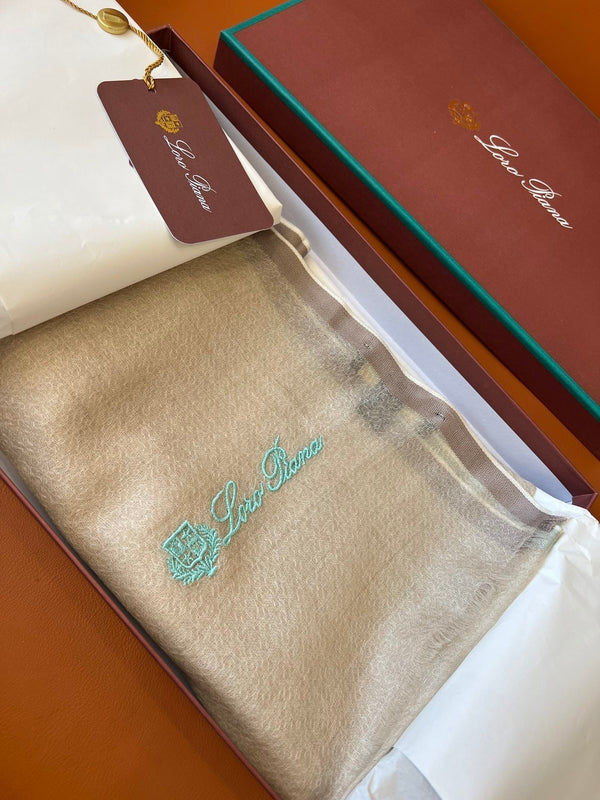 LP Quadrata Rainbow Scarf 210 CM In Beige Thin Silk Woven With Wool 428592