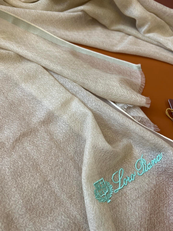 LP Quadrata Rainbow Scarf 210 CM In Beige Thin Silk Woven With Wool 428592