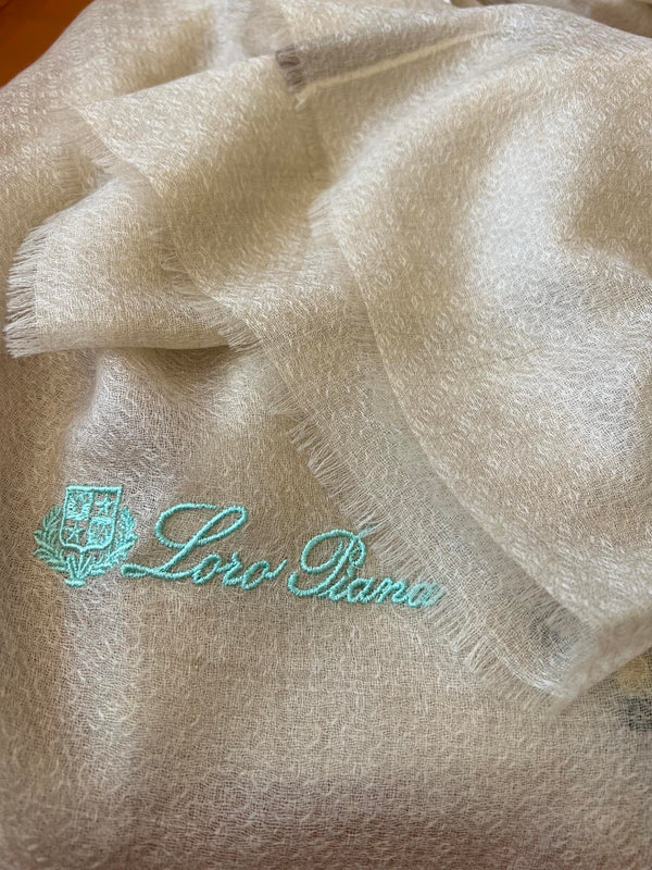 LP Quadrata Rainbow Scarf 210 CM In Beige Thin Silk Woven With Wool 428592