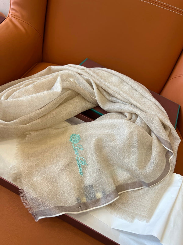 LP Quadrata Rainbow Scarf 210 CM In Beige Thin Silk Woven With Wool 428592