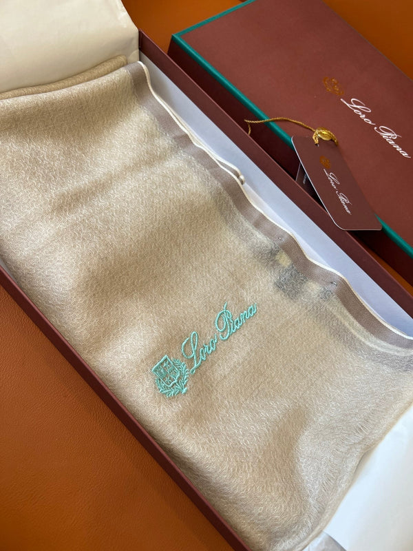 LP Quadrata Rainbow Scarf 210 CM In Beige Thin Silk Woven With Wool 428592