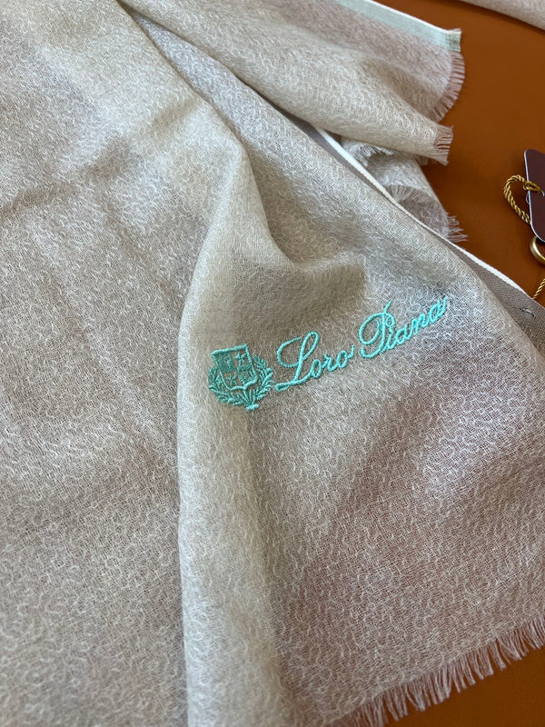 LP Quadrata Rainbow Scarf 210 CM In Beige Thin Silk Woven With Wool 428592