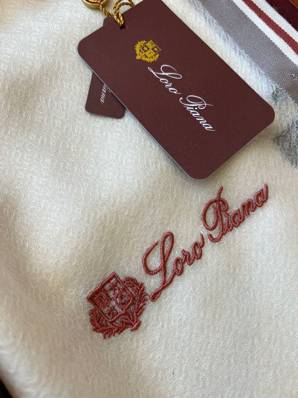 LP Quadrata Rainbow Scarf 210 CM In White Thin Silk Woven With Wool 428593