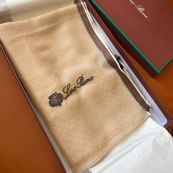 LP Quadrata Rainbow Scarf 210 CM In Camel Beige Thin Silk Woven With Wool 428594