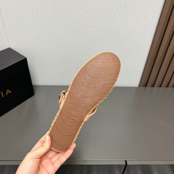 ALAIA SHORT BOOTS IN BEIGE MESH FISHNET