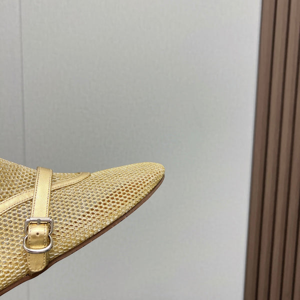 ALAIA SHORT BOOTS IN GOLD MESH FISHNET