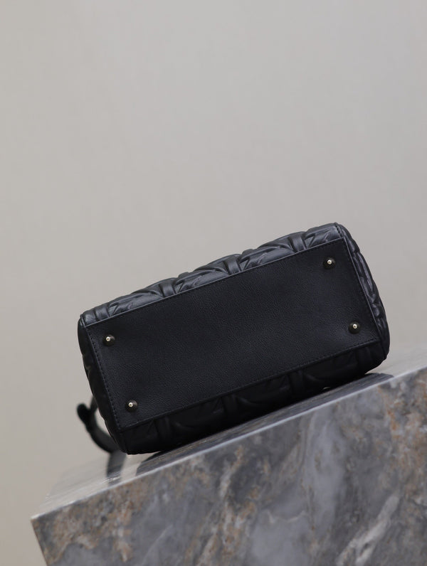 Lady Bag 20cm Black Graphic Lambskin