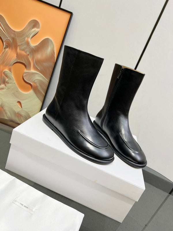 The Row Canal Boots Black Cowhide 455039
