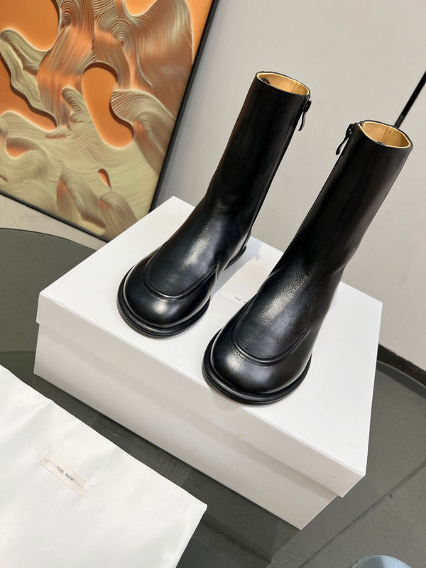 The Row Canal Boots Black Cowhide 455039