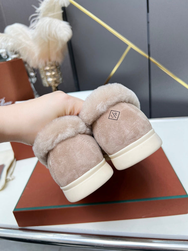 LP Summer Charm Walk Loafer Rose Beige Suede Lamb Fur