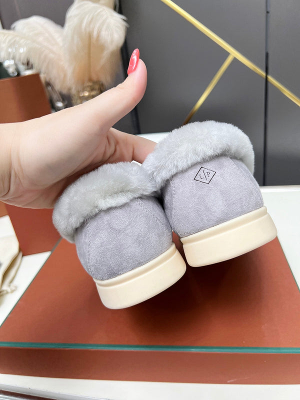 LP Summer Charm Walk Loafer Grey Suede Lamb Fur