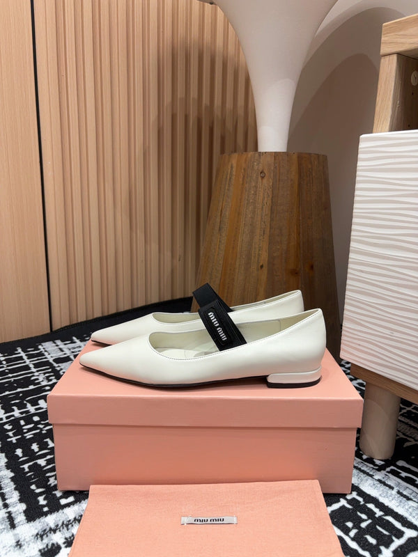 Miu ballerinas White Sheepskin
