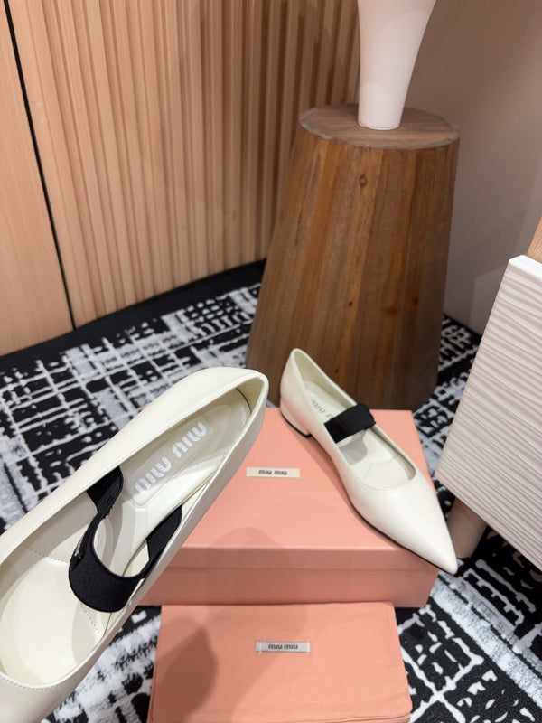 Miu Mary Jane White Lambskin