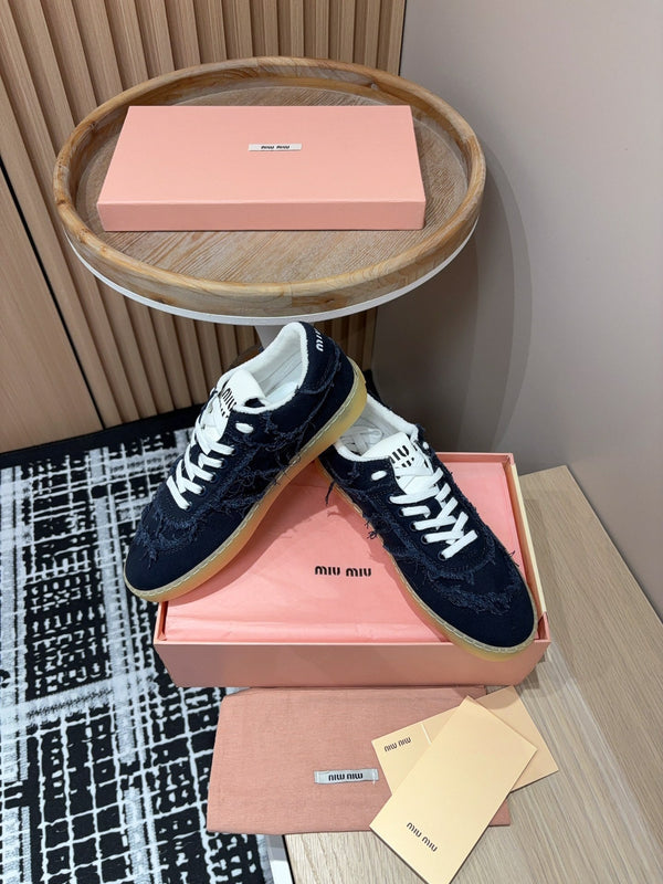 Sneakers Miu in tessuto blu nero