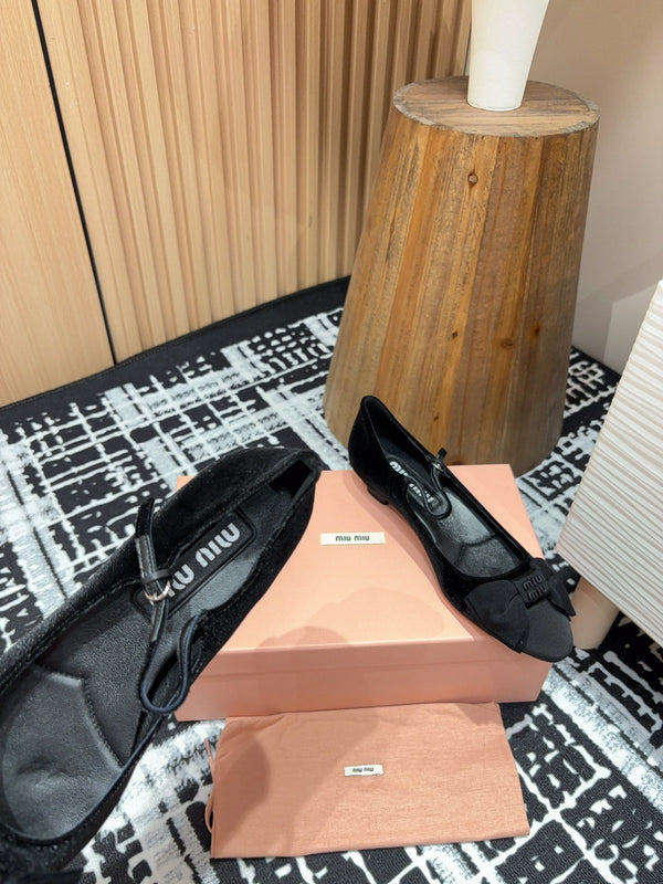 Miu Ballet Flat Black Velvet