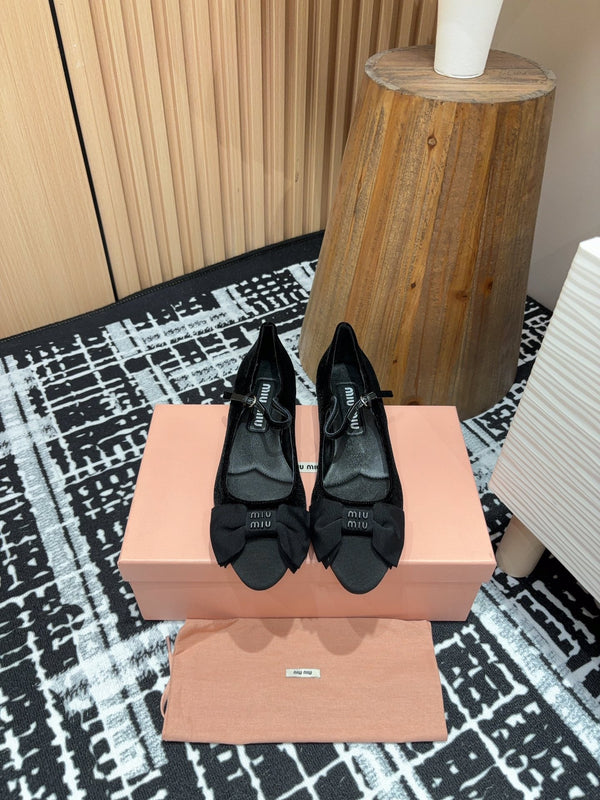 Miu Ballet Flat Black Velvet
