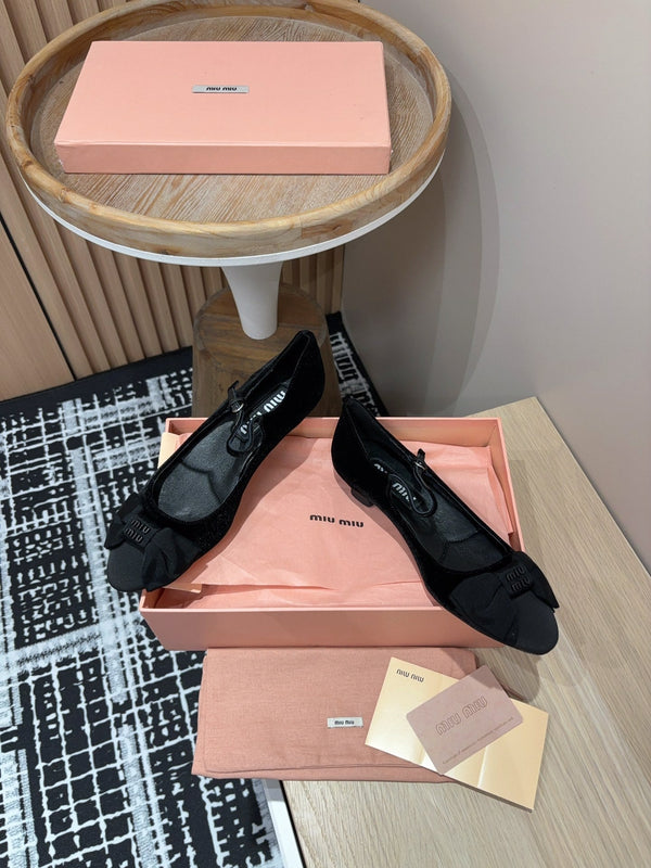 Miu Ballet Flat Black Velvet