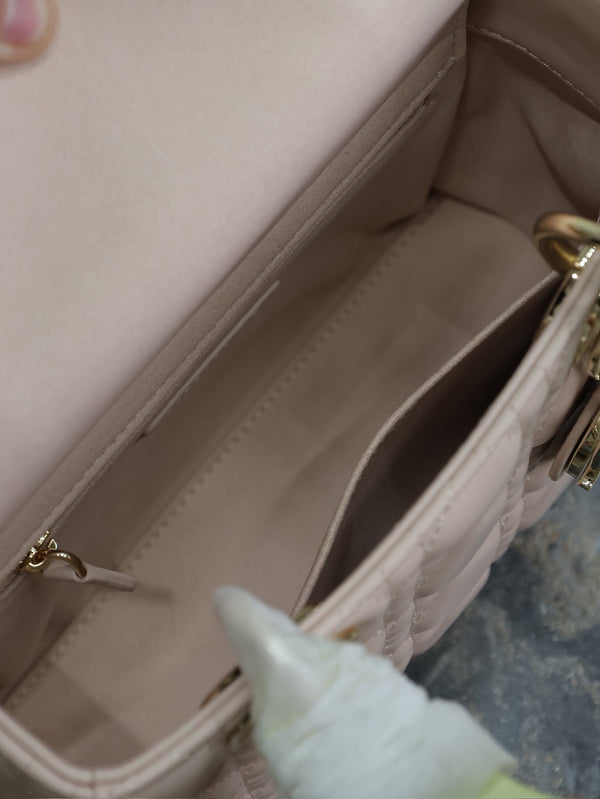 Lady Bag 17cm Pink Pale Green Lambskin