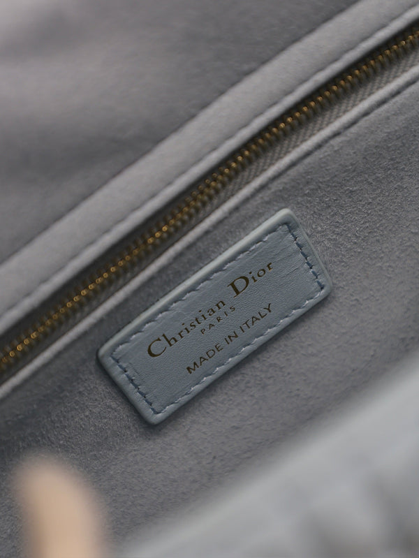 Lady Bag 20cm Celeste Blue Pale Green Lambskin