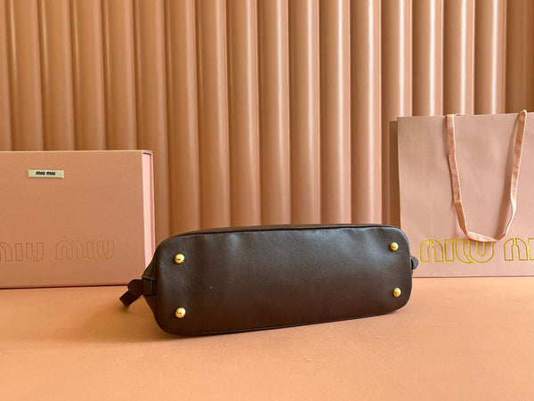 Briarwood Aventure Nappa Leather Top-handle Bag 33cm Brown 231060