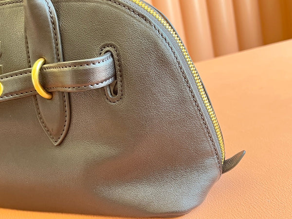 Briarwood Aventure Nappa Leather Top-handle Bag 33cm Black 231059