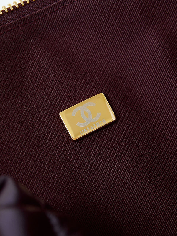 CC 24K Bowling Bag 25cm Burgundy Waxed Lambskin