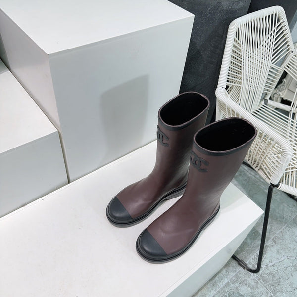 CC Rain Boot Burgundy Black Rubber
