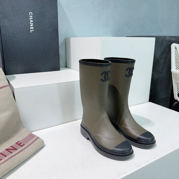 CC Rain Boot Olive Black Rubber