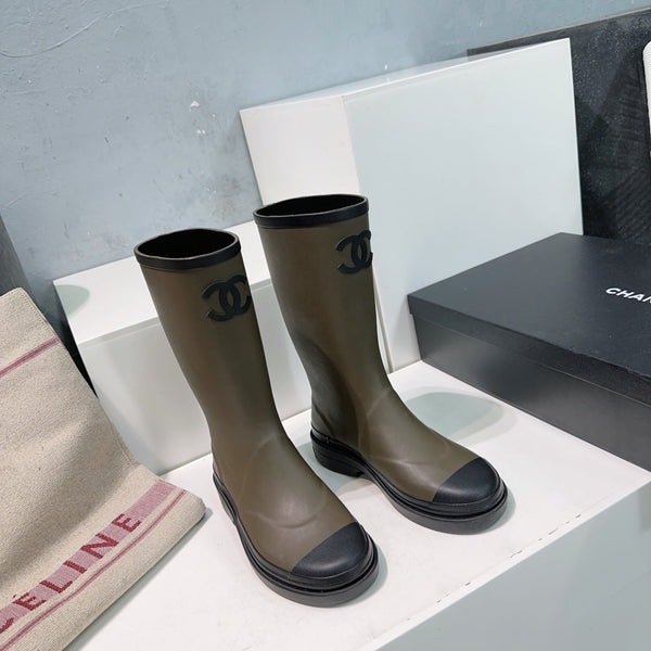 CC Rain Boot Olive Black Rubber