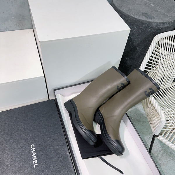CC Rain Boot Olive Black Rubber