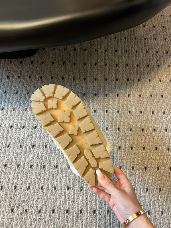 Pra Slippers Light Taupe Suede & Shearling 478566