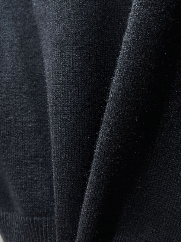 LV SWEATER IN BLACK KNITTED WOOL ATTACHED PEARL 238809